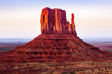 The Mittens At Sunset, Navajo Tribal Park, Monument Valley, Arizona, United States Of America