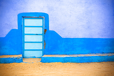 A Colourful Wall To A Nubian Home In A Village On The Nile, Egypt