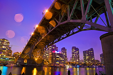 Granville Bridge From Granville Island Looking Across False Creek To Bridgetown, Vancouver, British Columbia, Canada