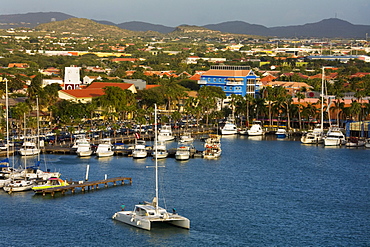 Oranjestad City, Aruba, Caribbean; Boat Marina