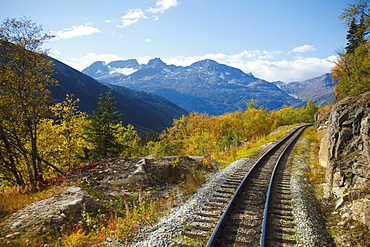 Railroad Along White Pass & Yukon Route; Skagway, Alaska, Usa