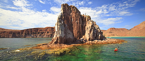 A Tourist In A Boat Off The Coast Of Espiritu Santo Island; La Paz Baja California Mexico