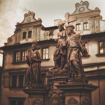 Statues Along The Karl Bridge, Prague, Czech Republic