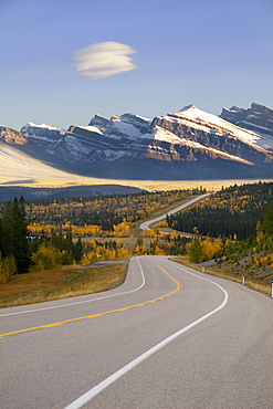 Autumn Evening On Hwy 11, Kootenay Plains, Alberta, Canada