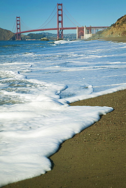 Golden Gate Bridge From Baker Beach; San Francisco, California, United States Of America