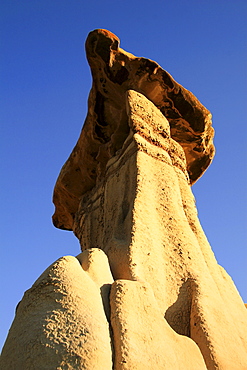 Hoodoos With Blue Sky In Drumheller, Alberta