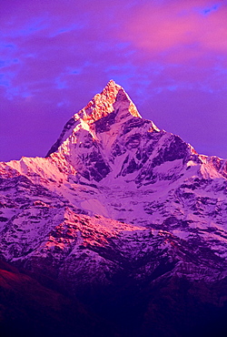 View Of Machhapuchhare At Sunrise From Sarangkot, Annapurna Region, Nepal