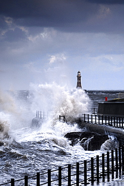 Waves Crashing, Sunderland, Tyne And Wear, England