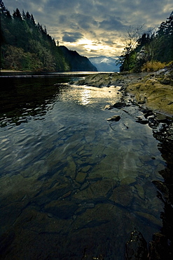 Sun Setting On A River