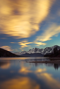 The Upper Lake At Sunset, Kananaskis, Alberta, Canada