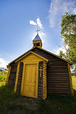 A Log Church, Eagle, Alaska, Usa