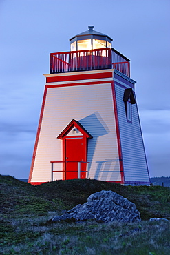 View Of Lighthouse At Twilight, Trinity, Newfoundland, Canada