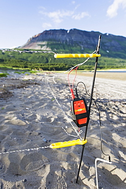 A Device In The Sand On The Shore Of Hallo Bay, Katmai Naional Park, Alaska Peninsula, Southwest Alaska, United States Of America