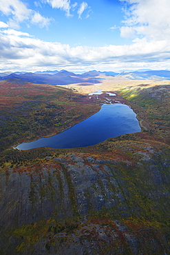 The bonneville lakes just south of whitehorse seen from the air, Yukon canada