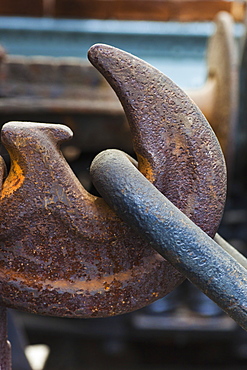 A Rusty Hook Holding A Chain, Shildon, Durham, England