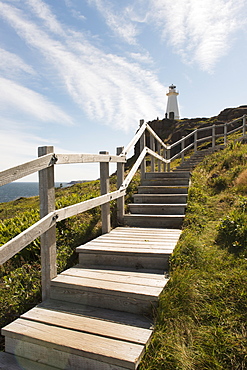 Wooden Steps Leading Up To Cape Spear Lighthouse, St. John's, Newfoundland And Labrador, Canada