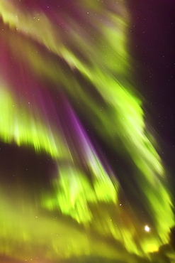 Northern Lights And The Moon In The Sky Above The Tony Knowles Coastal Trail, Anchorage Coastal Refuge, Anchorage, Alaska, United States Of America