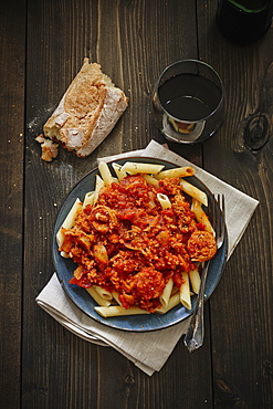 Sausage Penne Meal With Bread