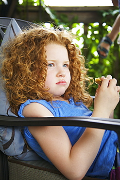 Portrait Of A Young Girl With Red Curly Hair, Guelph, Ontario, Canada