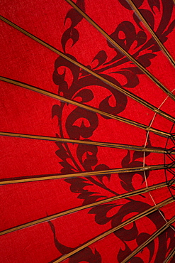 Red Burmese Umbrella, Yangon, Myanmar