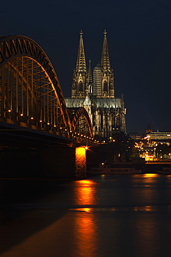 Hohenzollern Bridge Over The River Rhine And Cologne Cathedral, Cologne, Germany