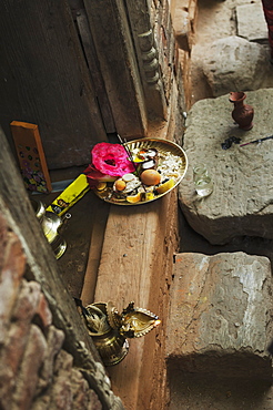 Offering Dish, A Buddhist Deity, Nepalese New Year Festival, Bahktapur, Kathmandu Valley, Nepal