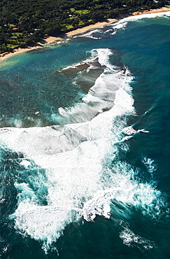 Surf Meets The Beach At Haena, Haena, Hawaii, United States Of America