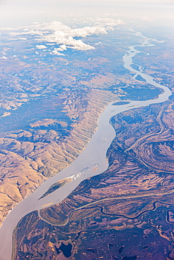 Aerial View Of The Yukon River And Surrounding Tundra, Alaska, United States Of America