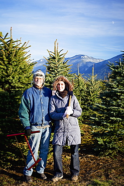 A Couple Searching For A Christmas Tree, Chilliwack, British Columbia, Canada