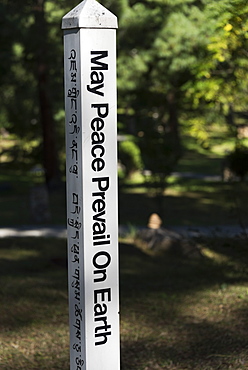 Sign Post About Peace, Paro, Bhutan