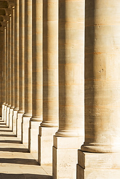 A Row Of Pillars At Palais Royal Form An Interesting Pattern, Paris, France