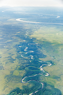 Aerial View Of The Yukon River, Alaska, United States Of America
