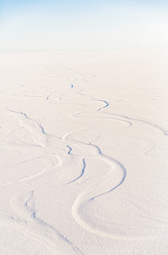 Aerial View Of Snow Drifted Into Patterns By The Wind, North Slope, Arctic Alaska, USA, Winter