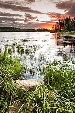 Sunset Over A Pond, Thunder Bay, Ontario, Canada