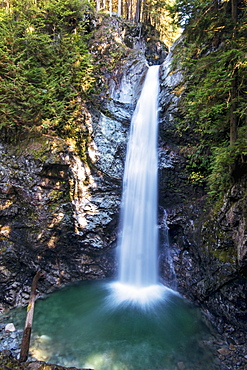 Cascade Falls In Cascade Falls Regional Park, Deroche, British Columbia, Canada