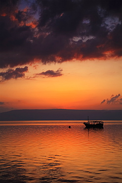 A Calm Settles On The Sea Of Galilee, Just After A Storm, Galilee, Israel