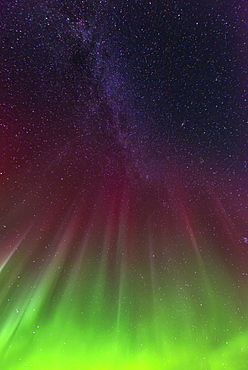 The Aurora Borealis Reaches Up To The Milky Way Over The 20 Mile River In Chugach National Forest, Southcentral Alaska.