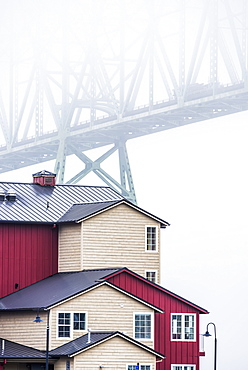 The Astoria-Megler Bridge Disappears Into The Fog, Astoria, Oregon, United States Of America