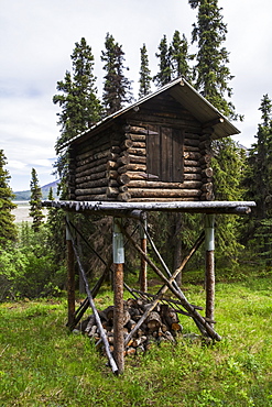 A Cache In Denali National Park Near An Old Cabin That Is Occupied During The Summer By A Park Worker, Alaska, United States Of America