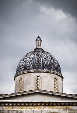 The Dome Of The National Gallery Against A Stormy London Sky, London, England