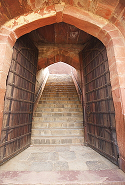 Doorway And Gates To 16th C Sandstone Mughal Tomb