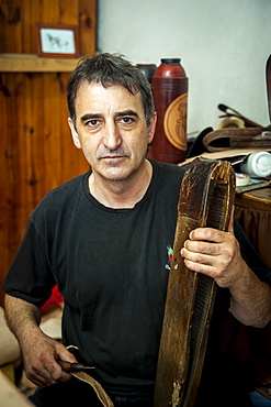 A Man Crafting From Leather, Pelotas, Rio Grande Do Sul, Brazil