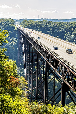 The New River Gorge Bridge, A Steel Arch Bridge 3,030 Feet Long Over The New River Gorge Near Fayetteville In The Appalachian Mountains Of The Eastern United States, West Virginia, United States Of America