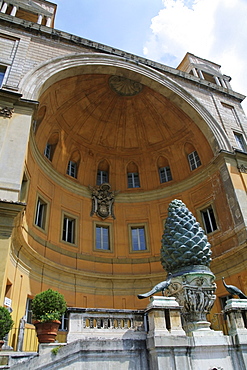 Rome, Italy; The Courtyard Of The Pinecone At The Vatican