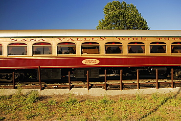 Commuter train on a railroad track