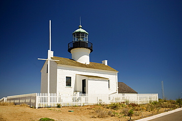 Low angle view of a lighthouse, Point Loma Lighthouse, Cabrillo National Monument, California, USA