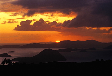 Sunset over the sea, West End, Tortola, British Virgin Islands