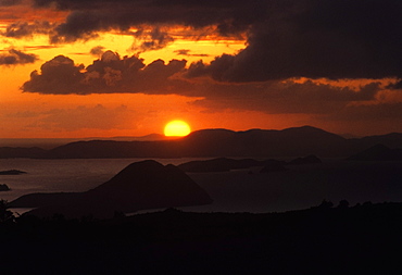 Sunset over the sea, West End, Tortola, British Virgin Islands