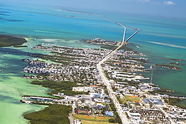 Aerial view of a city by the sea, Florida Keys, Florida, USA