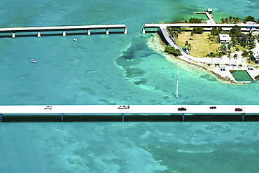 Aerial view of bridges over the sea, Florida Keys, Florida, USA